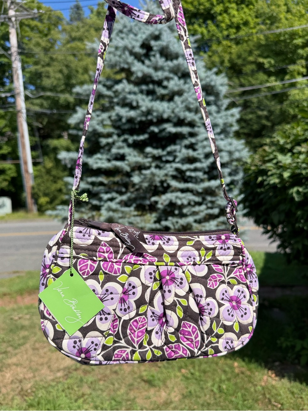 Vera Bradley Frannie Crossbody Plum Petals 2011 Retired NWT Rare Purse